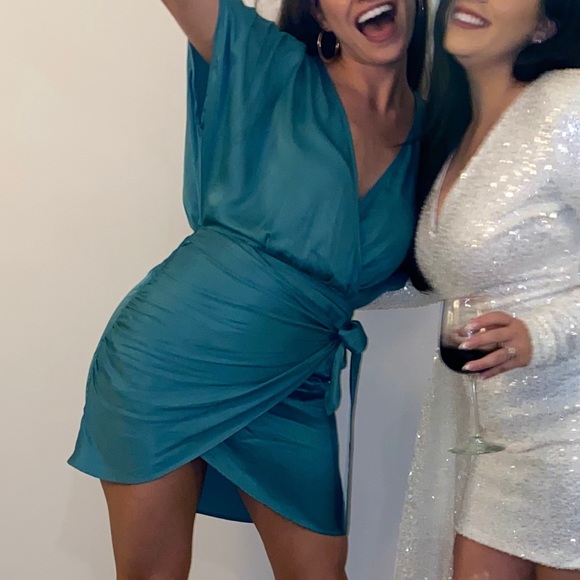 Teal Zara Wrap Dress - Picture 3 of 3